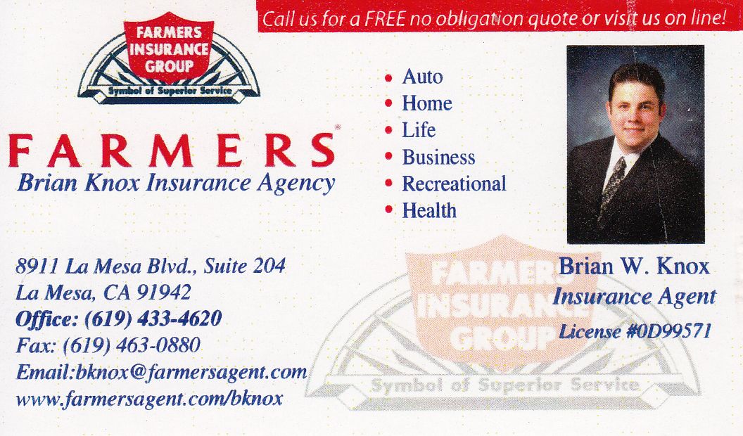 Brian W. Knox, Farmers Insurance Group La Mesa, CA